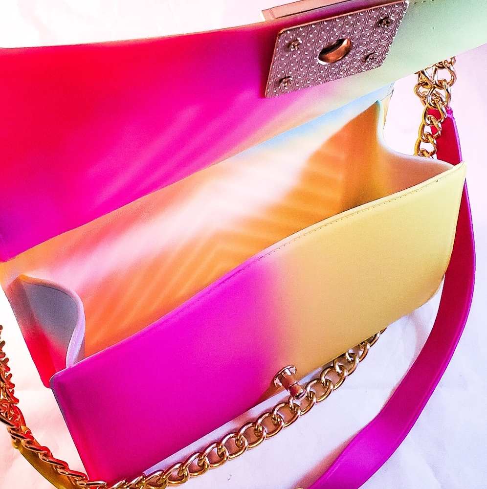 Multicolored Durable Square Silicon Cross-body - Picture 2 of 3